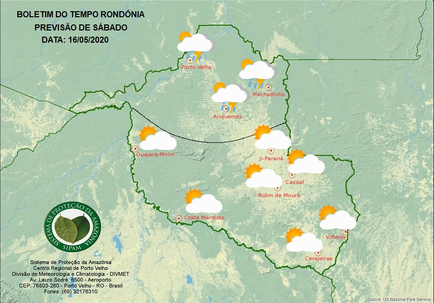 CLIMA: Confira a previsão do tempo para este sábado em todo o Estado