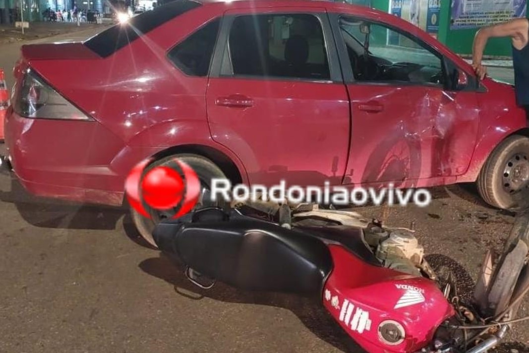 IMPRUDÊNCIA: Condutor de Fiesta avança preferencial e provoca acidente com motociclista
