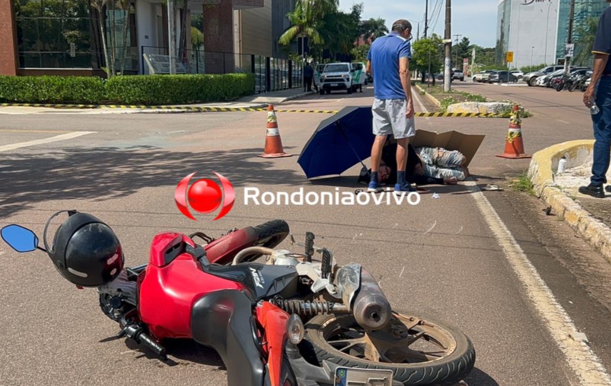 VÍDEO: Motociclista fica em estado grave e condutor de carro foge após acidente