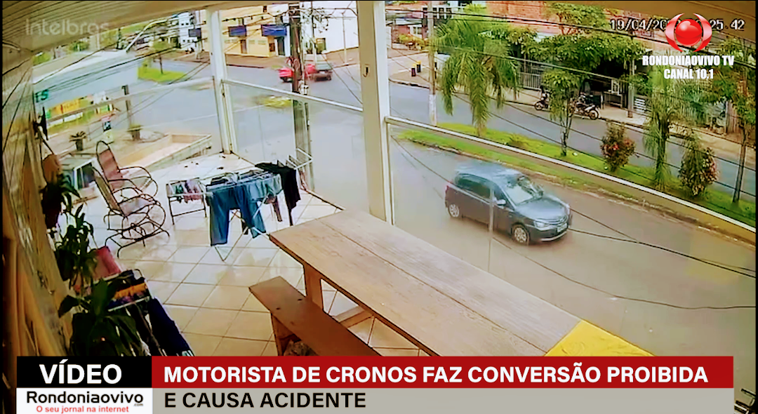 VÍDEO: Motorista de Cronos faz conversão proibida e causa acidente