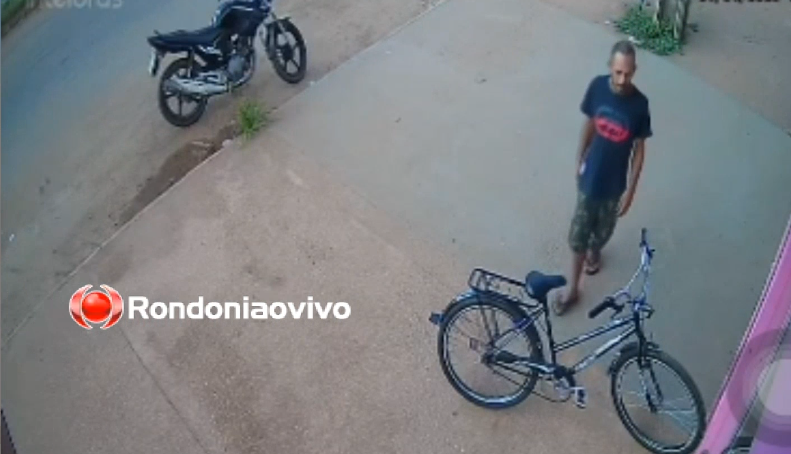 DENUNCIE: Vídeo mostra criminoso furtando bicicleta em plena luz do dia 