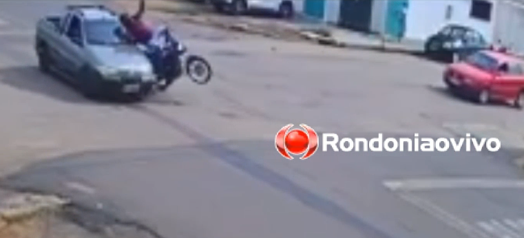 VÍDEO: Motorista de Strada avança preferencial e atinge motociclista na 'Duque' 