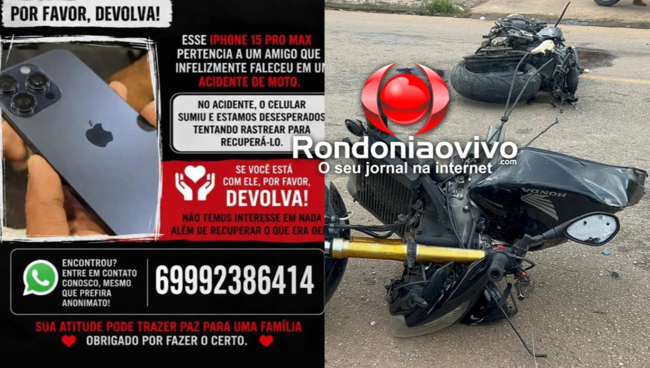 SUMIU: Família de jovem morto em acidente faz apelo para encontrar iPhone