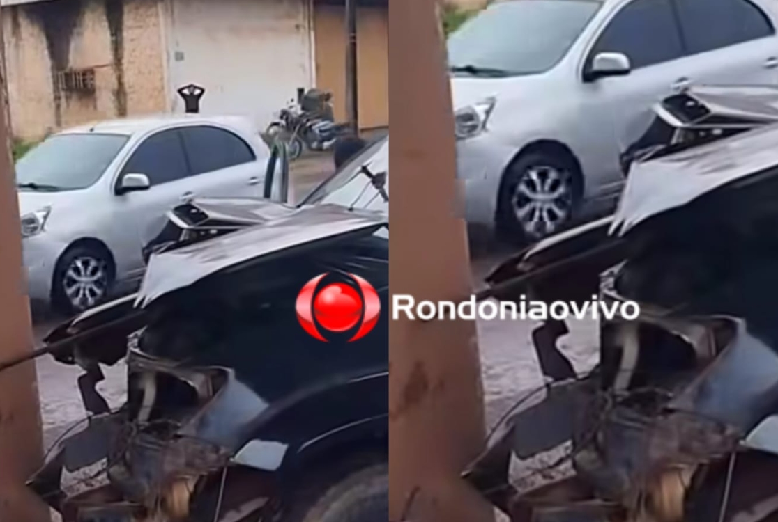 NA BR-364: Motorista de Hilux bate contra pilar de viaduto e fica ferido