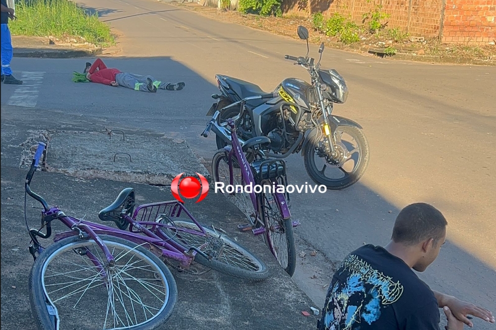 URGENTE: Atropelamento deixa ciclista e motociclista gravemente feridos