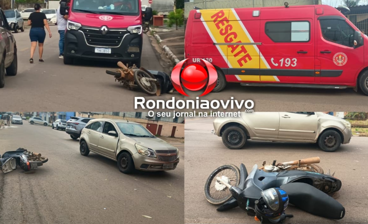 PASSOU DIRETO: Motociclista avança cruzamento e bate em cheio contra Agile