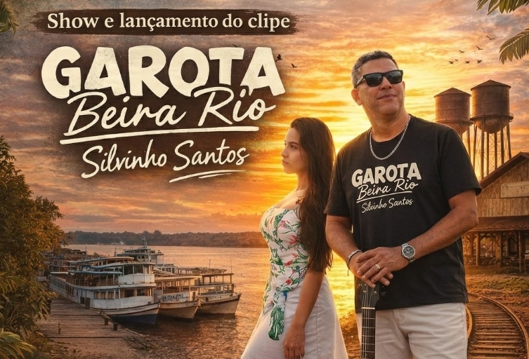 GAROTA BEIRA RIO: Silvinho Santos lança clipe musical em show no Teatro Banzeiros