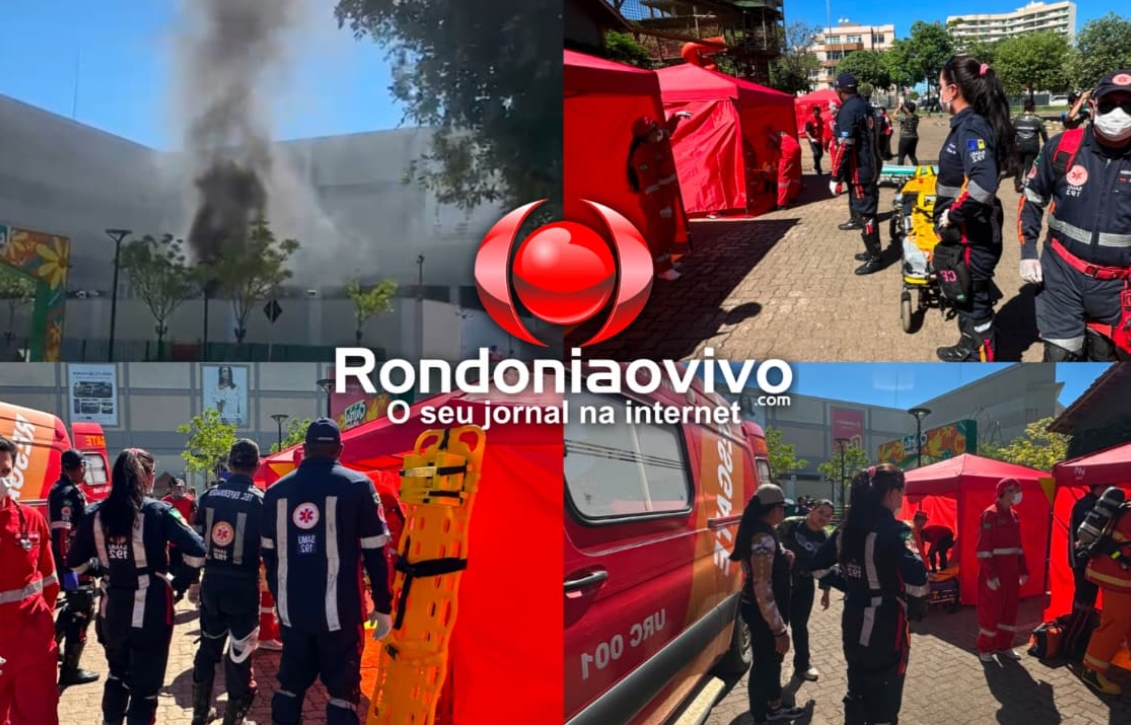 TREINAMENTO: Samu e Bombeiros fazem grande operação de evacuação no Shopping