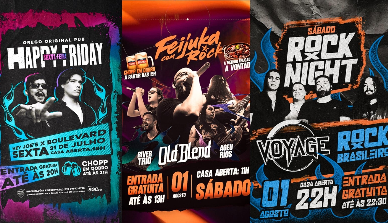 ENTRADA FRANCA: Grego Original Pub prepara um fim de semana com muito rock e feijoada