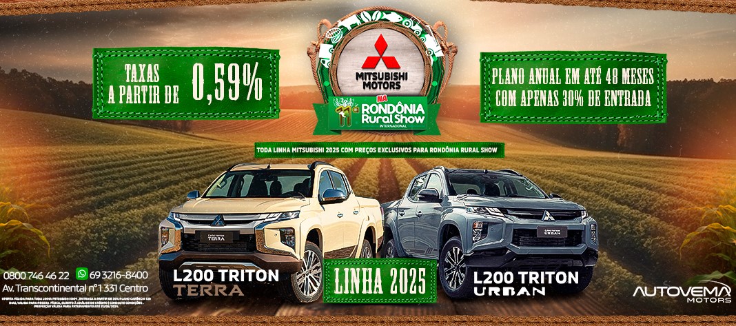 RO RURAL SHOW: Autovema Motors apresenta lançamentos da Mitsubishi durante evento