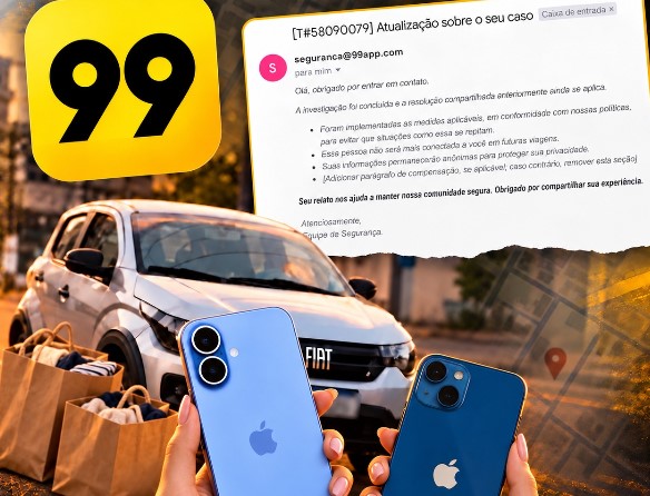 99 ENTREGA: Plataforma encerra apuração de furto de iPhones sem ressarcimento