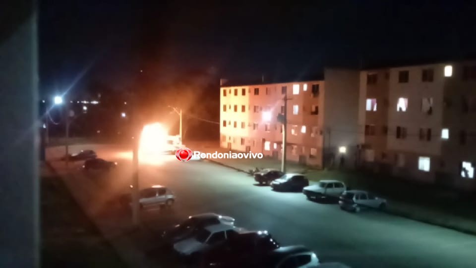 VÍDEO: Bandidos incendeiam caminhão da prefeitura em novo ataque em Porto Velho