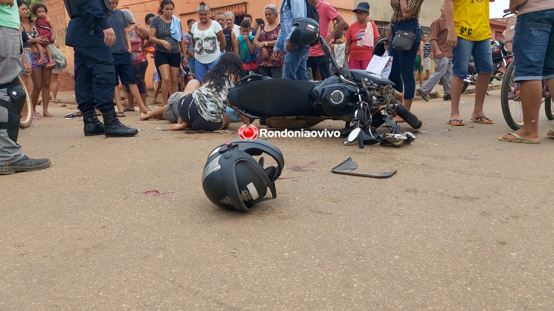 INCONSCIENTE- VÍDEO: Casal fica em estado grave após colisão com caminhonete na zona Leste