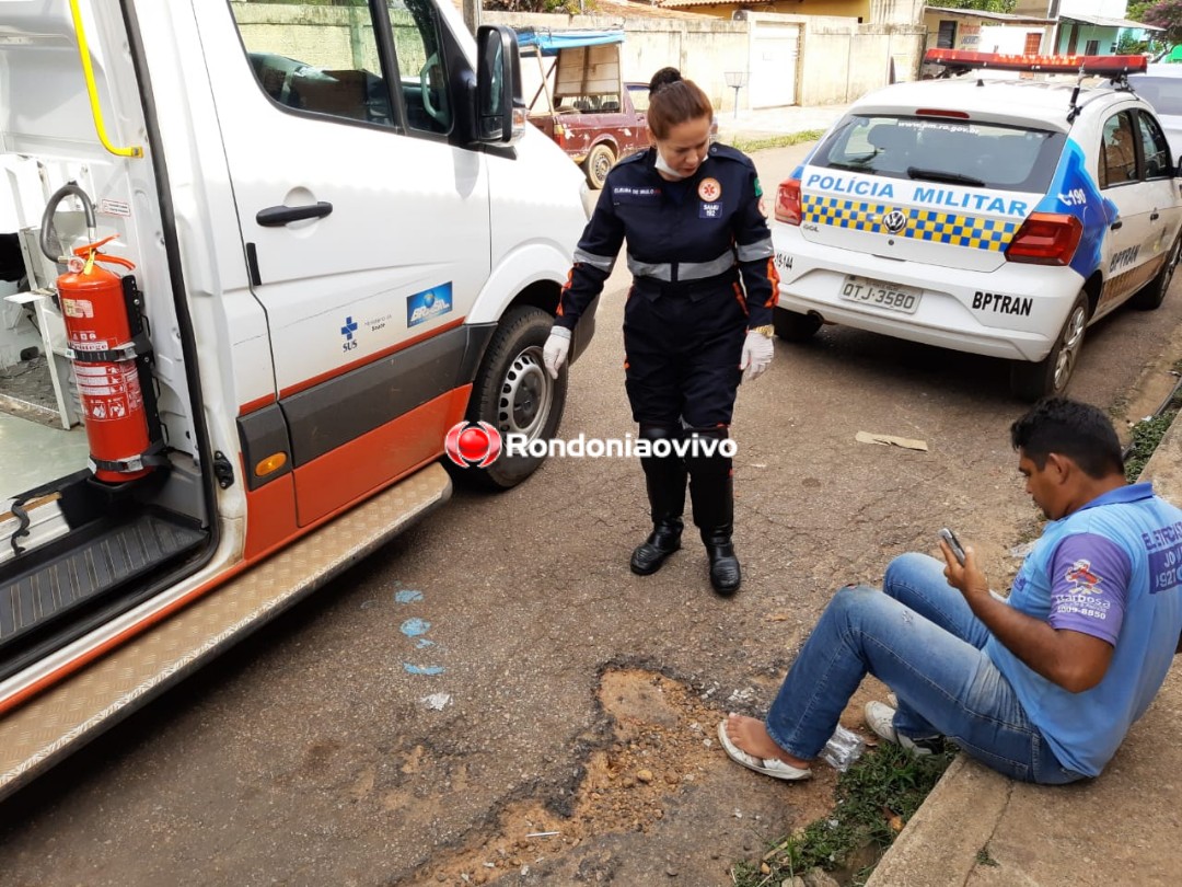 FERIDO: Eletricista sofre acidente envolvendo carro e moto na capital