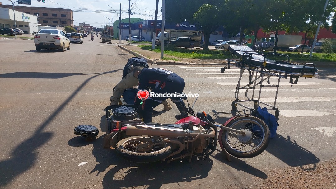 VÍDEO: Grave acidente com fratura exposta envolvendo carro de funerária e motos