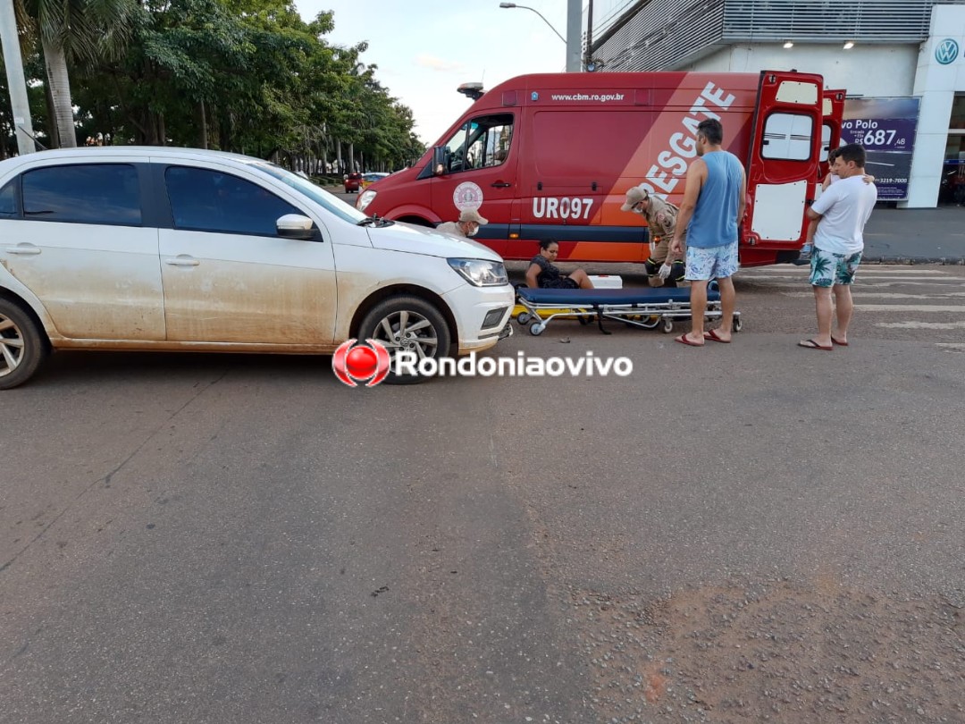 NA JORGE TEIXEIRA: Mulher fica ferida após motorista avançar cruzamento e provocar acidente