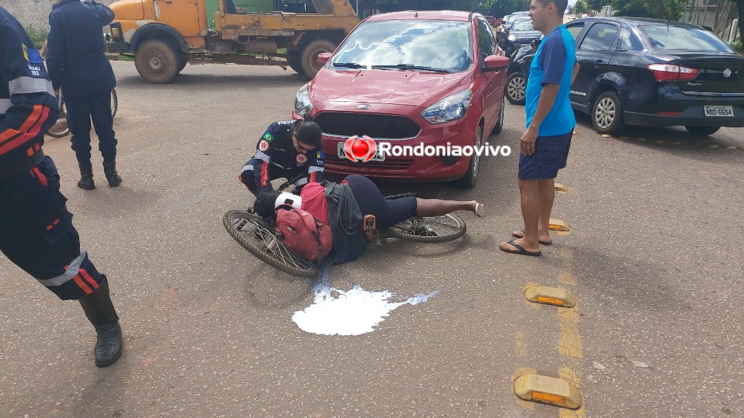 AO VIVO: Mulher em bicicleta é atropelada por carro na Avenida Pinheiro Machado