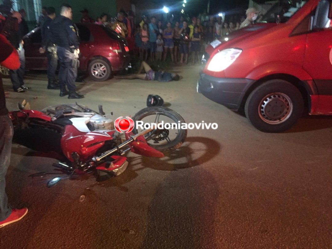 PERSEGUIÇÃO: Criminosos com moto roubada e arma se envolvem em grave acidente