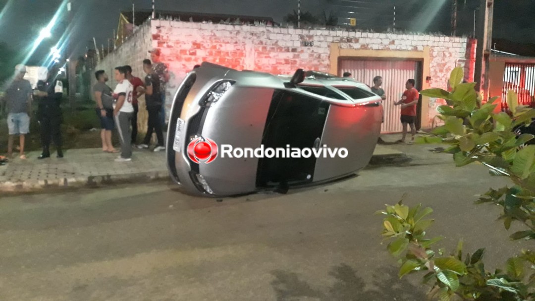 CAPOTAMENTO: Colisão entre automóveis resulta em grave acidente em Porto Velho