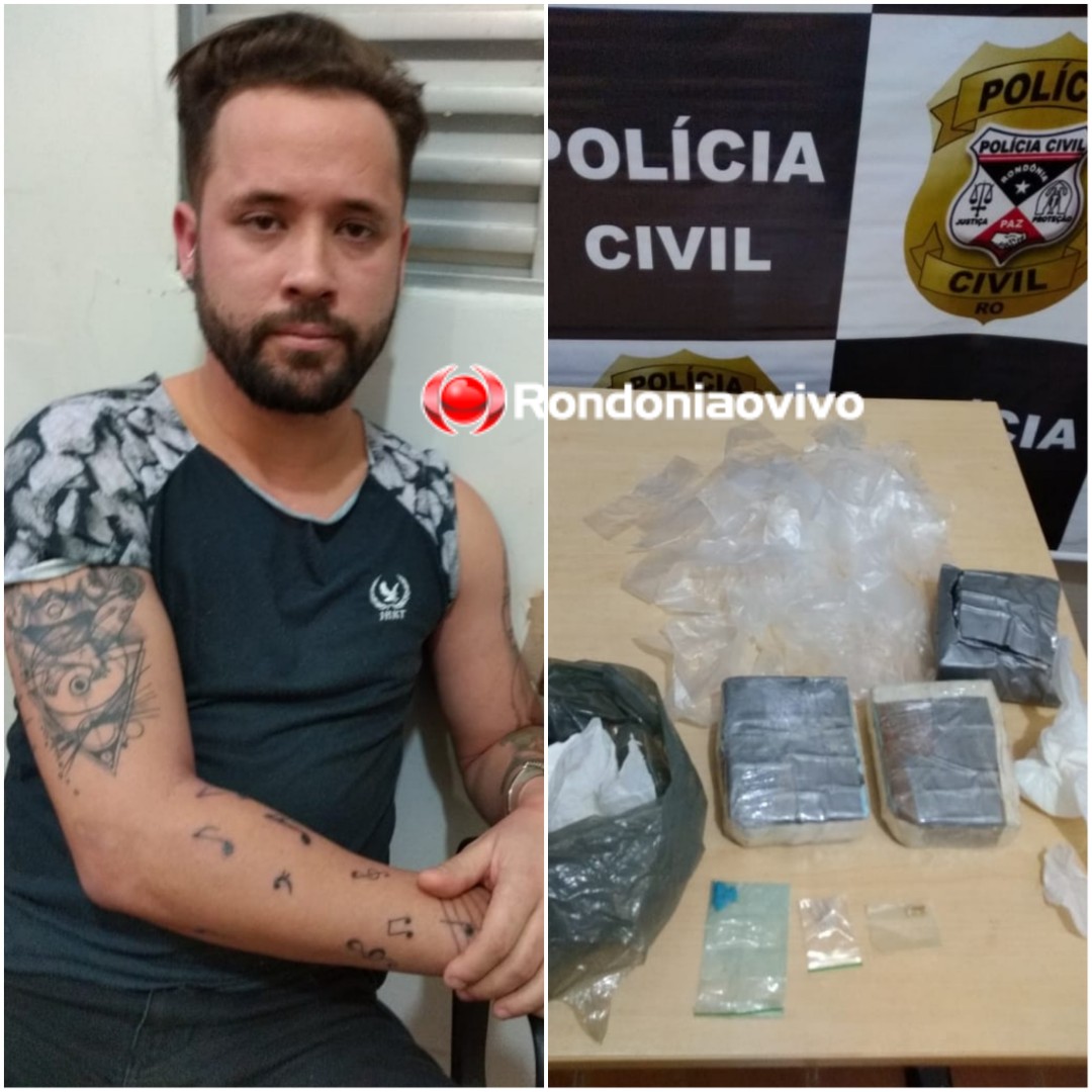 INVESTIGAÇÃO: Traficante é preso com cocaína, ecstasy e LSD em hotel de Porto Velho