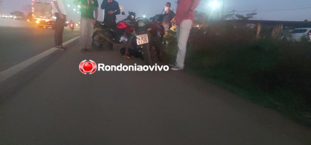 AO VIVO: Motociclista fica lesionado após atropelar e matar cachorro na BR-364