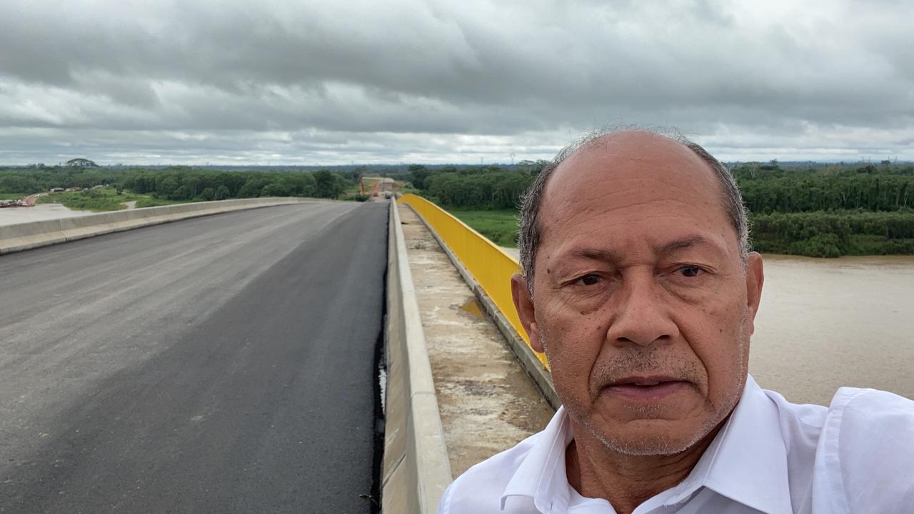 DEPUTADO FEDERAL: Coronel Chrisóstomo visita e fiscaliza as obras da ponte de Abunã