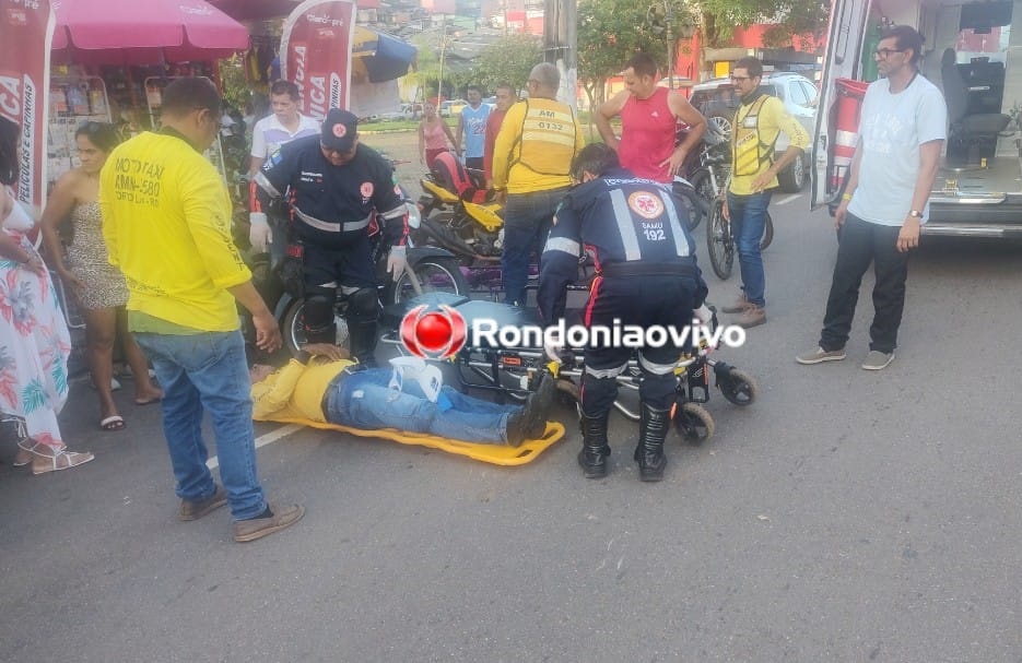 VÍDEO: Ladrão rouba bicicleta e na fuga provoca acidente com mototaxista