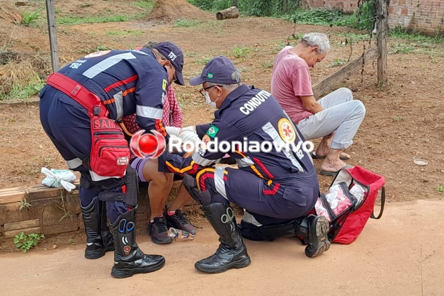 SEM HABILITAÇÃO: Mulher em moto quebra o braço após atingir idoso de 73 anos