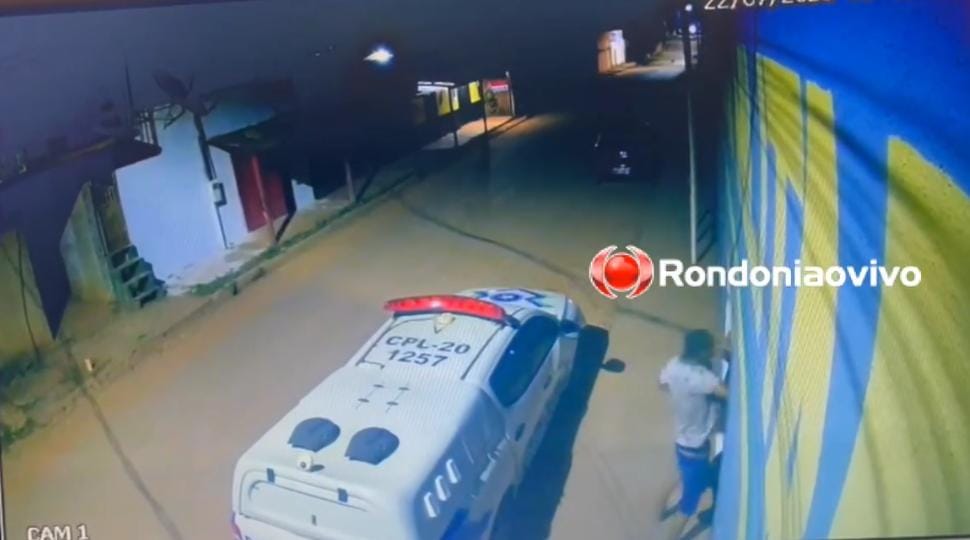 BALEADO: Vídeo mostra homem tentando invadir quartel da PM para agredir ex