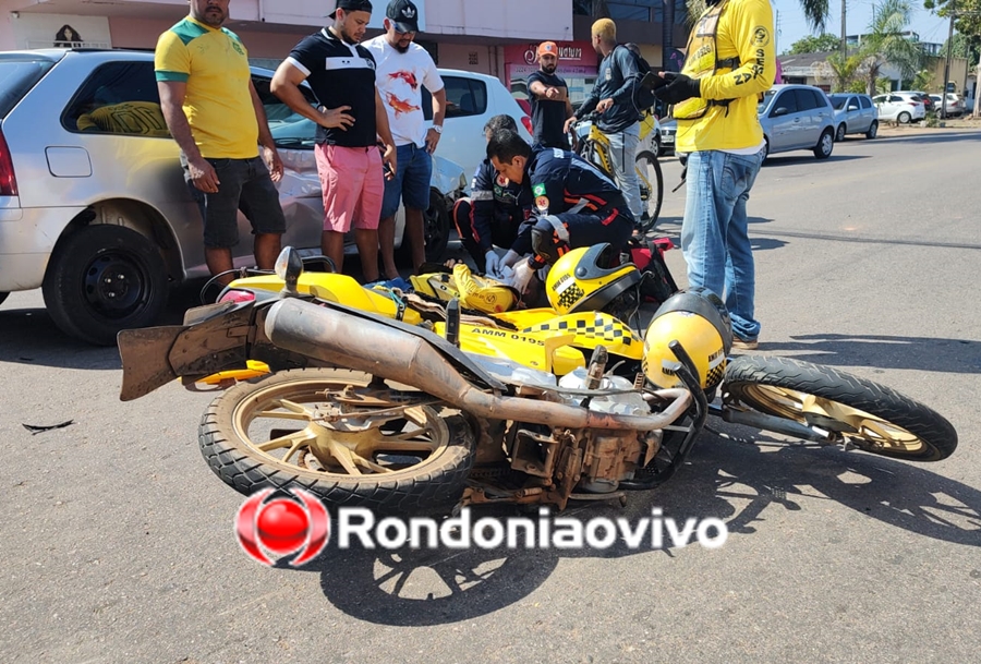 VÍDEO: Mototaxista sofre grave acidente após motorista avançar cruzamento