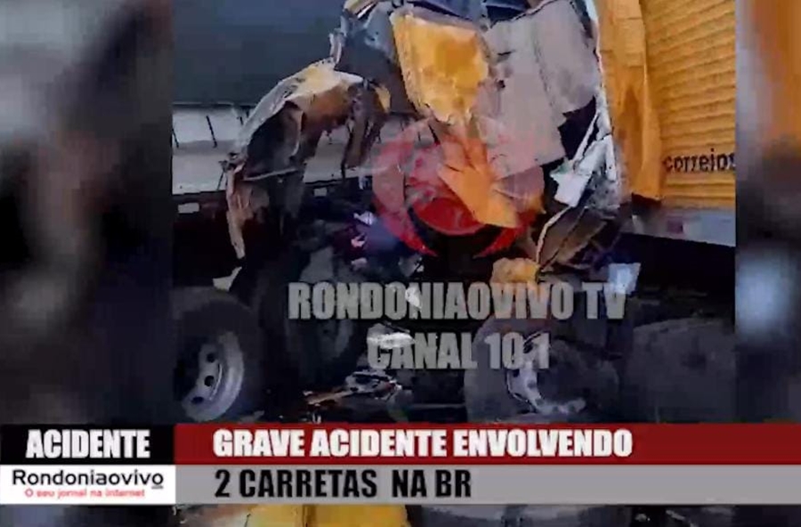 VÍDEO: Motorista dos Correios fica preso nas ferragens em grave acidente na BR-364