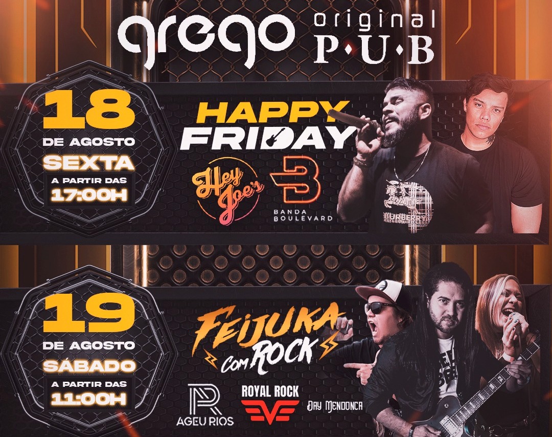 HAPPY FRIDAY: Confira a agenda semanal do Grego Original