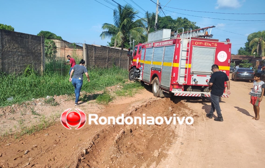 HOMICÍDIO: Bombeiros chegam para fazer resgate de corpo em poço