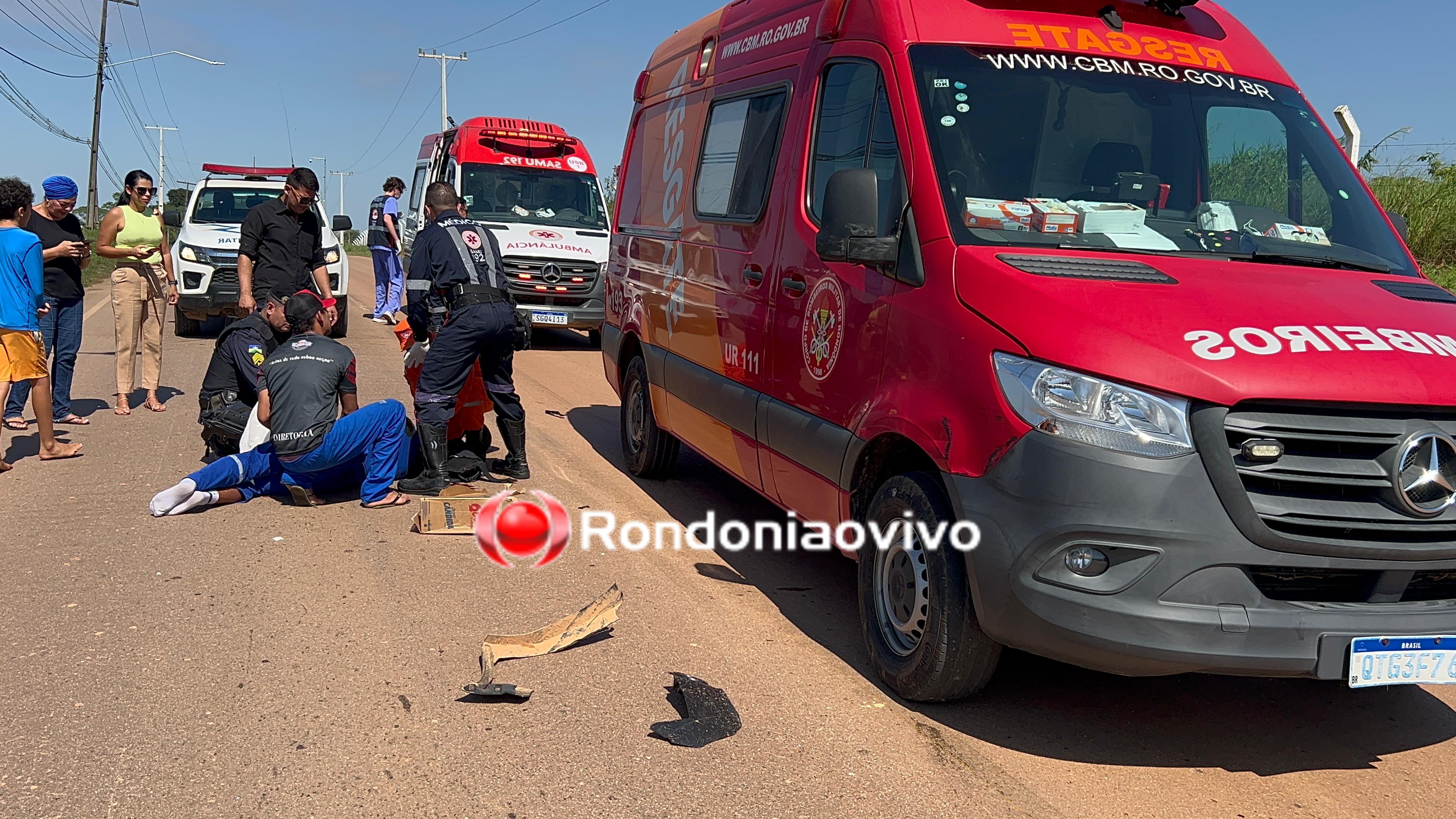 VÍDEO: Motociclista tem traumatismo craniano em grave acidente na Estrada da Penal