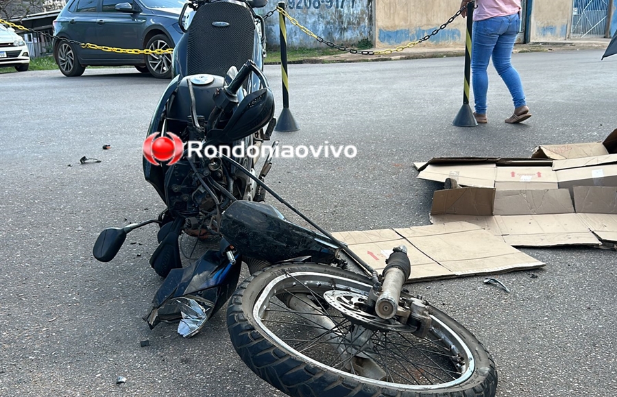 FRATURAS: Caminhão avança cruzamento e causa grave acidente com motociclista 