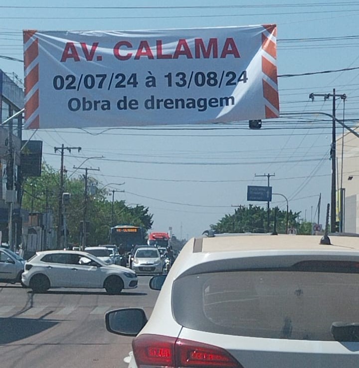 TRÂNSITO INTERROMPIDO: Avenida Calama é interditada para obras de drenagem