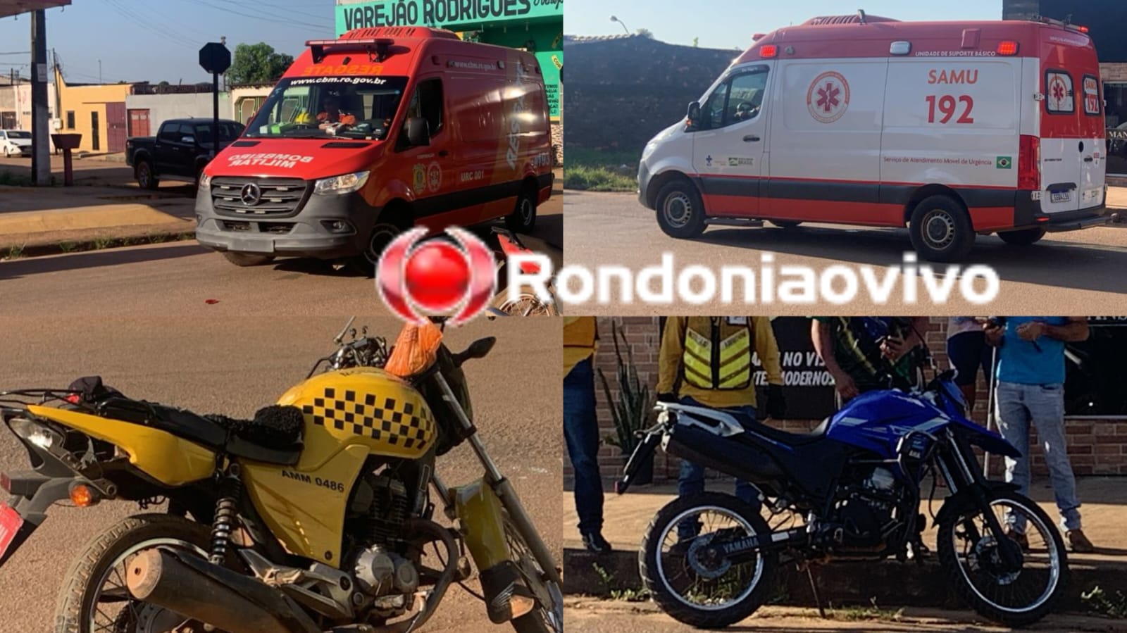 ACIDENTE: Ambulâncias do SAMU e Bombeiros são acionadas após colisão entre motos 
