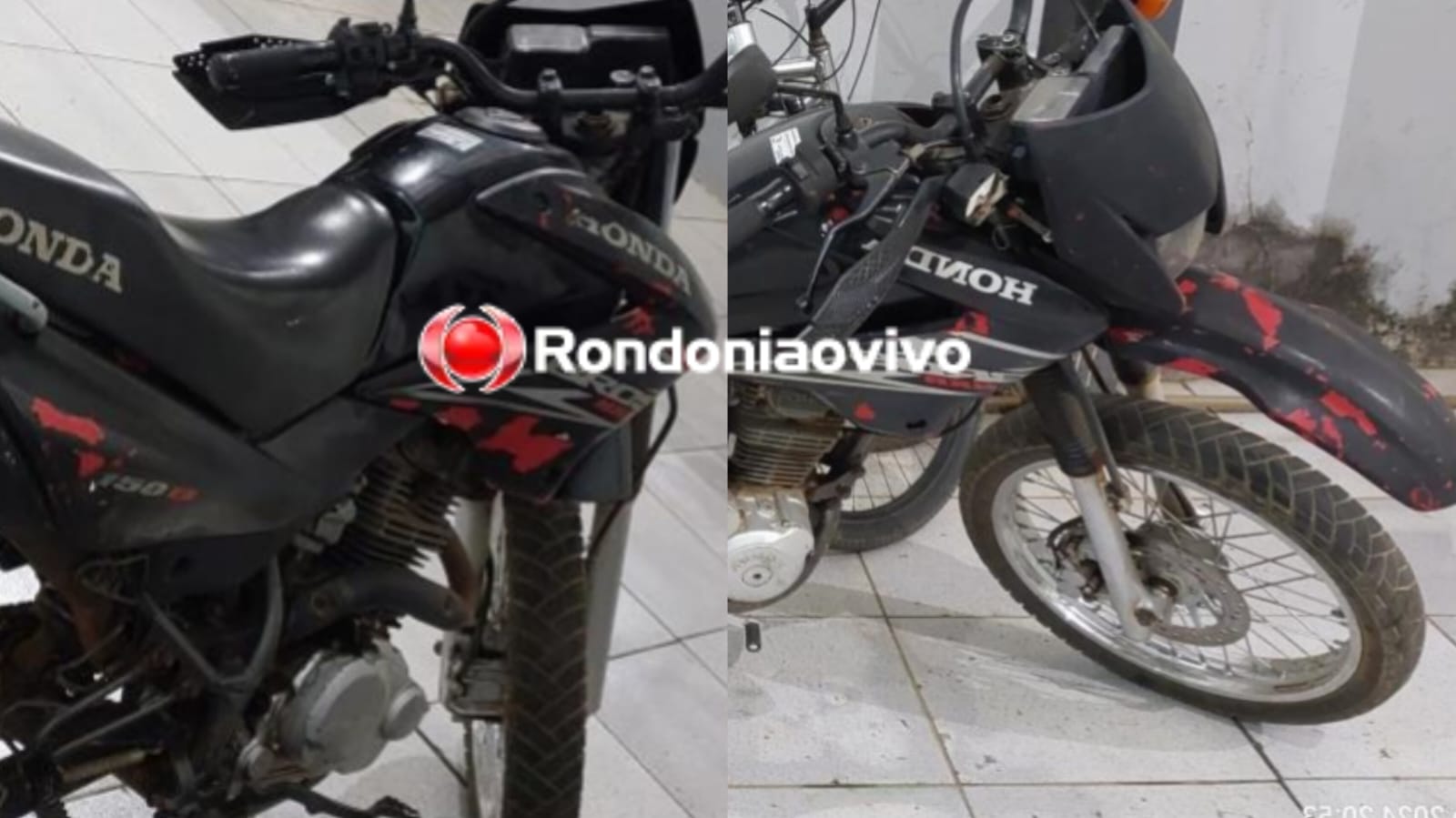 VERMELHA CLONADA: Comerciante é preso com moto Bros roubada que foi pintada de preto 