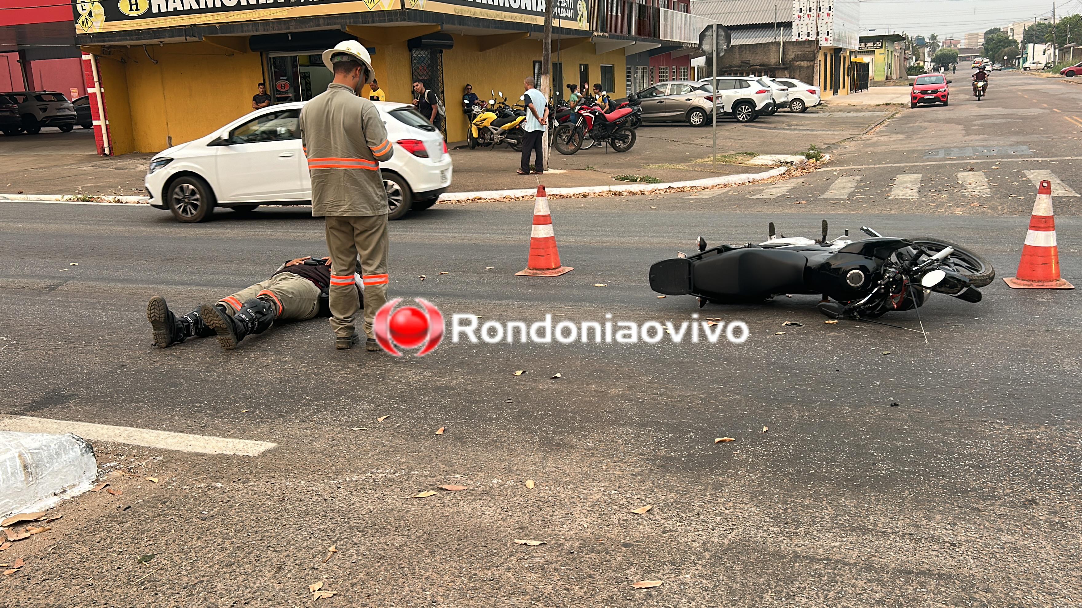 VÍDEO: Motociclista bate contra carro que avançou preferencial na Jorge Teixeira