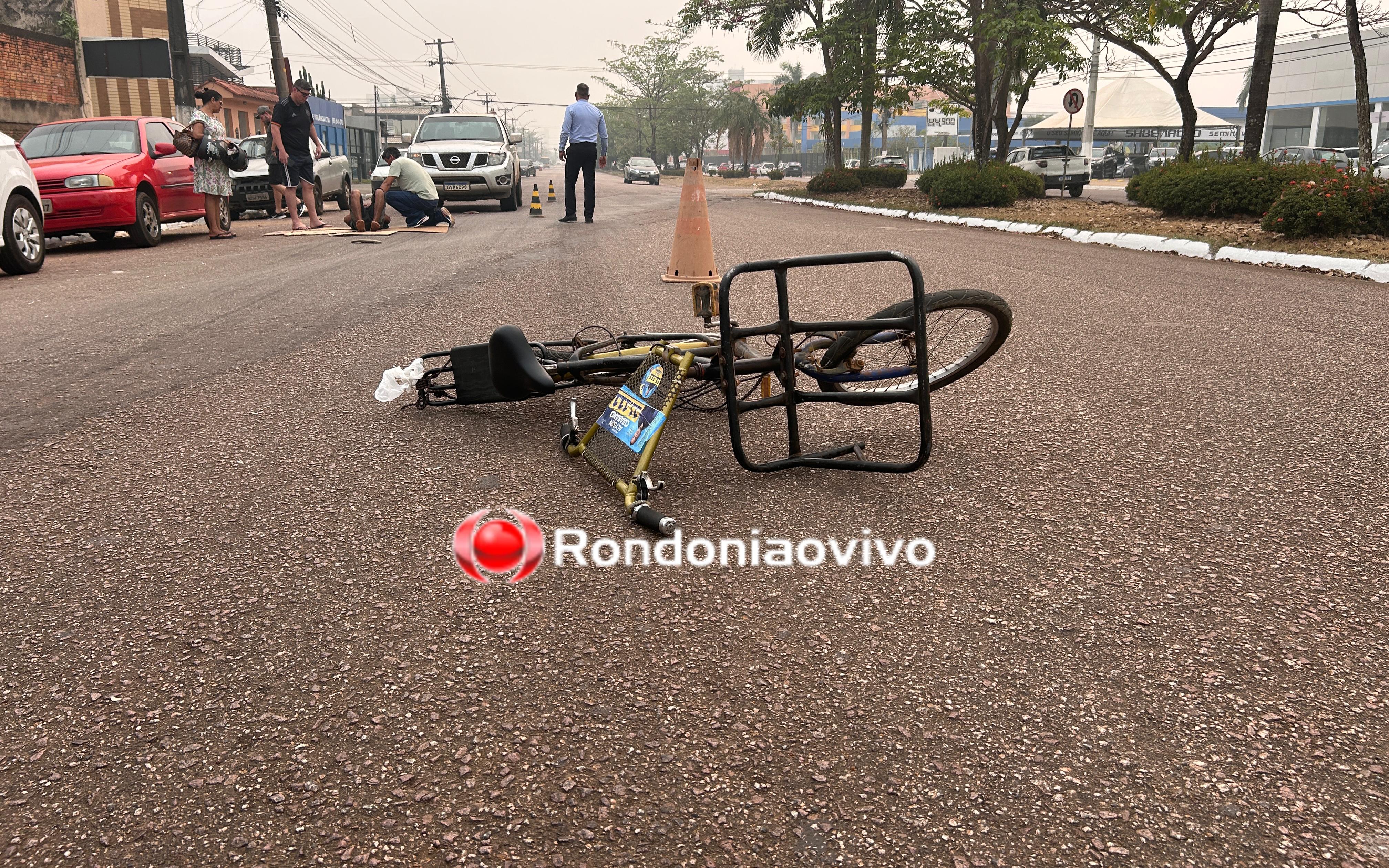 DESACORDADO: Ciclista fica gravemente ferido em atropelamento na Tiradentes