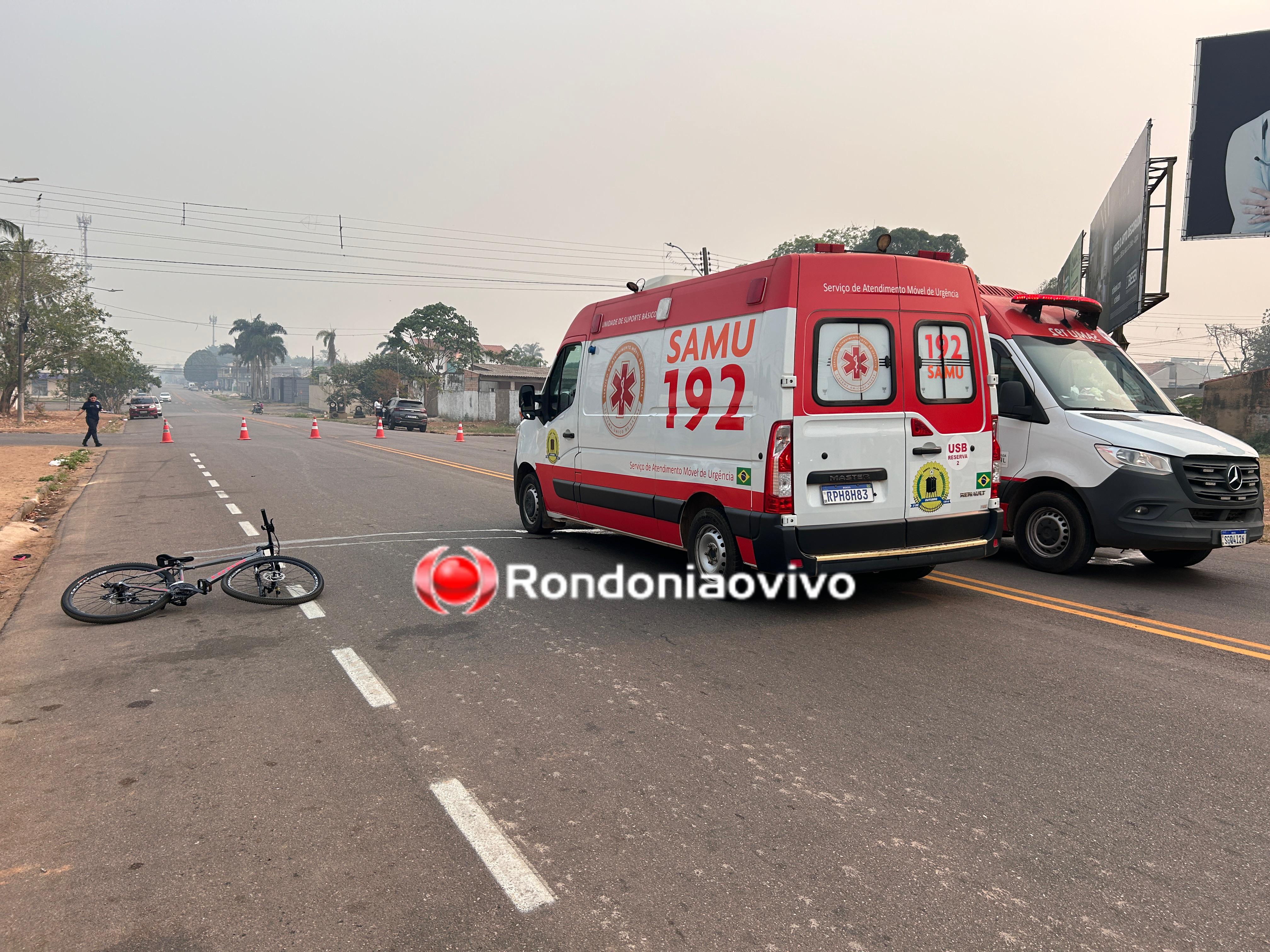 URGENTE: Ciclista fica em estado gravíssimo ao ser atropelado