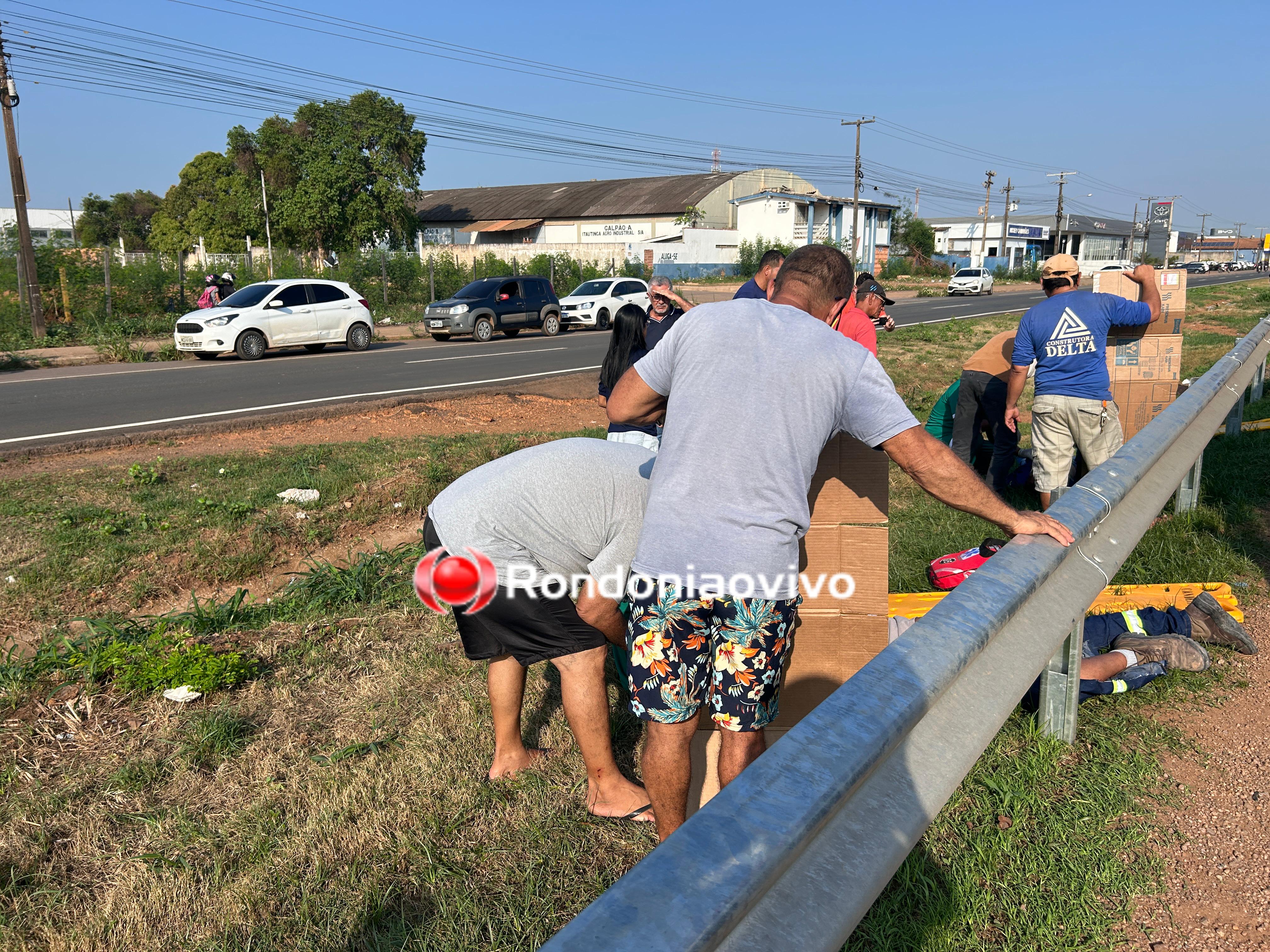 VÍDEO: Dois motociclistas ficam em estado grave em acidente na BR-364