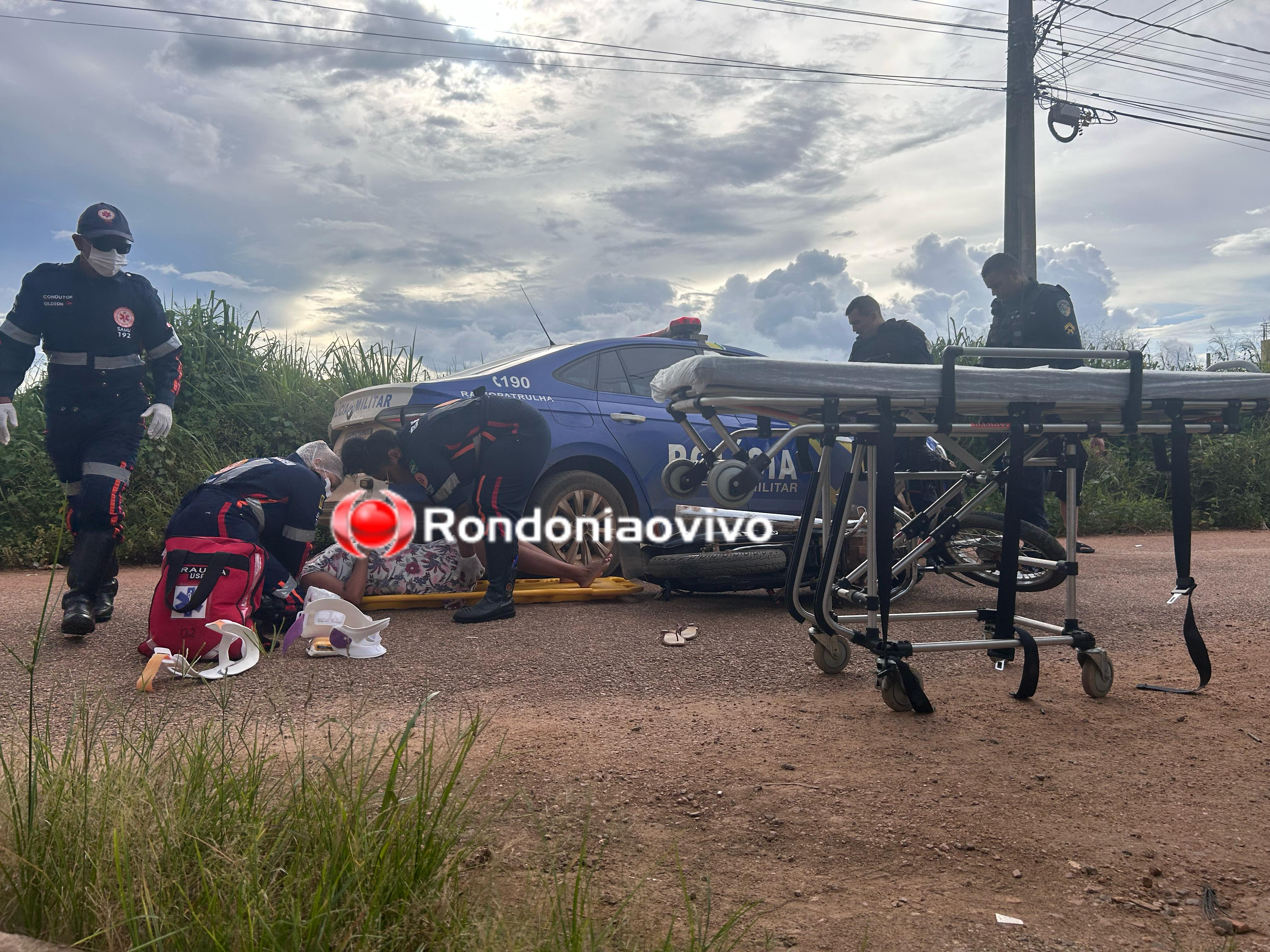 URGENTE: Acidente envolvendo viatura da PM deixa casal ferido