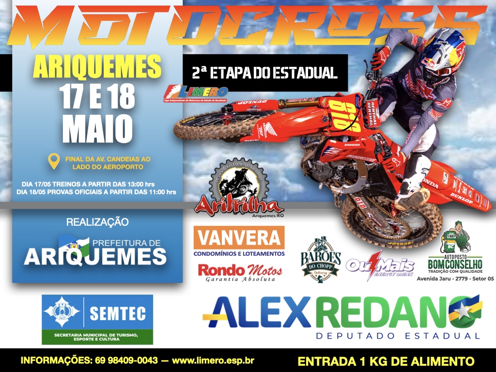 MOTOCROSS: 2° etapa do estadual em Ariquemes no final de semana