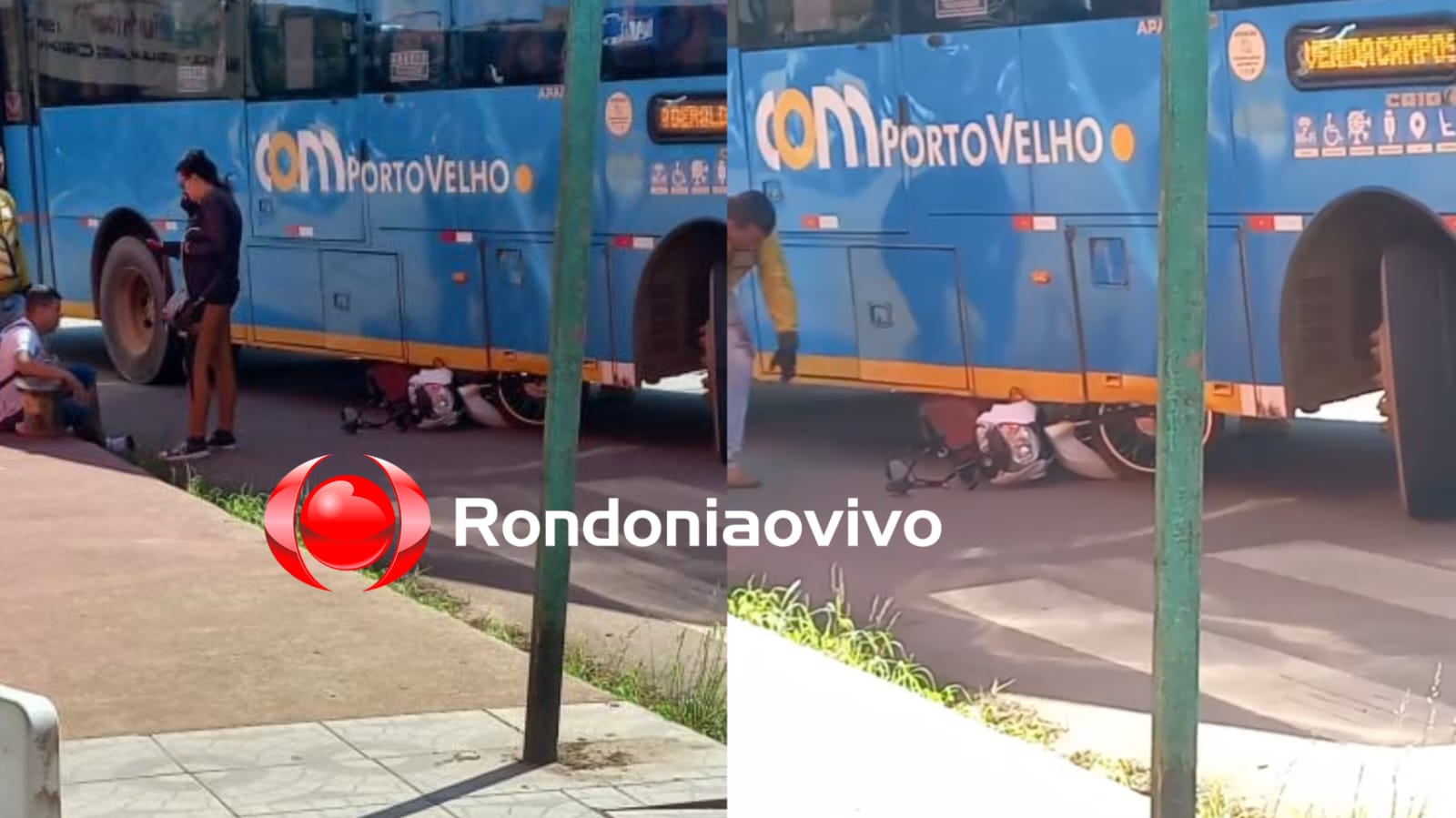 URGENTE: Motocicleta é arrastada por ônibus na Jatuarana 