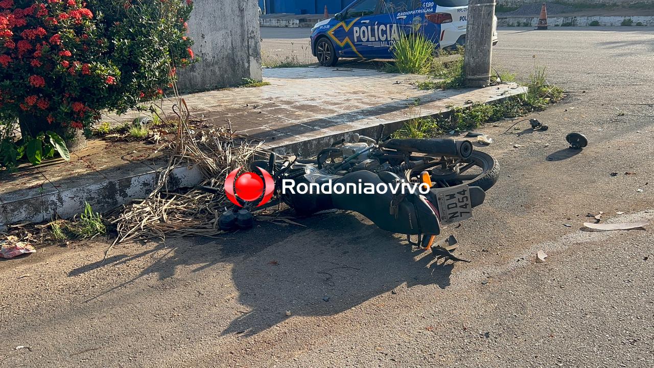 URGENTE: Motociclista arromba portão com o corpo  após grave atropelamento