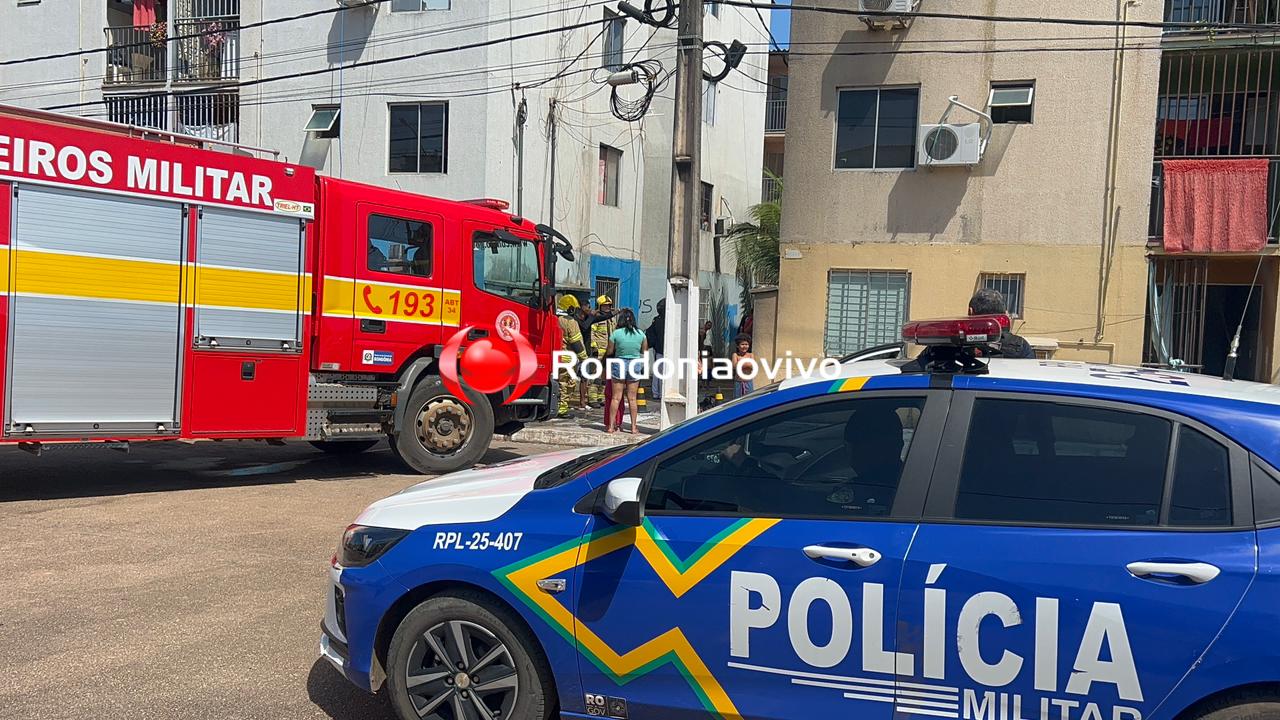 URGENTE: Incêndio em condomínio mobiliza equipes do Corpo de Bombeiros
