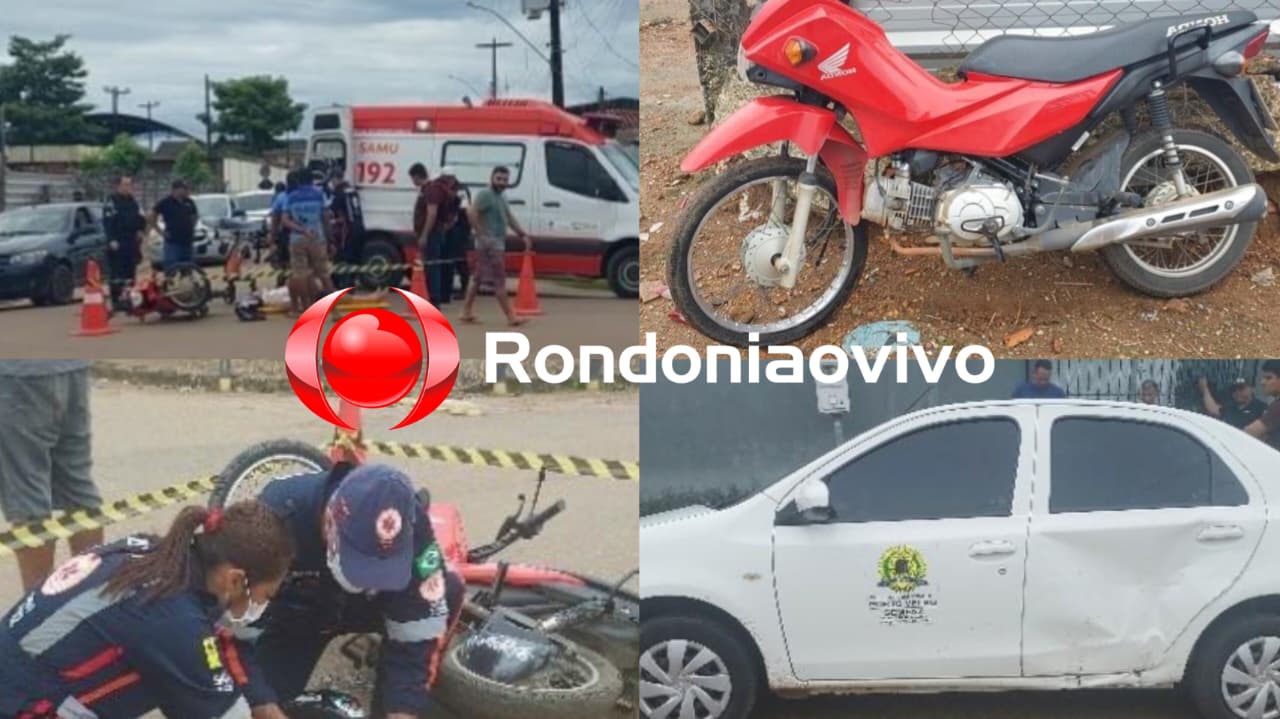 NO TANCREDO: Carro da Semfaz avança cruzamento e deixa motociclista lesionada 