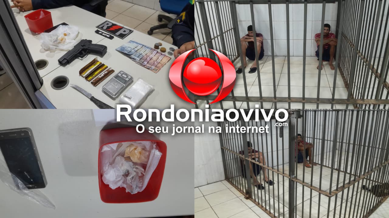 TENTOU ESCAPAR: Dupla é presa com drogas e pistola de brinquedo após sair correndo