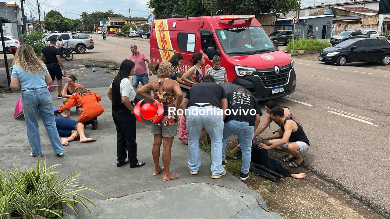 URGENTE: Casal sofre graves fraturas após forte batida entre carro e moto